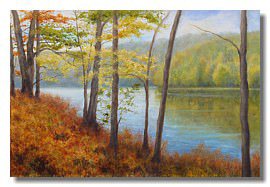 liron art, liron sissman, landscape painting, oil painting, Hudson River, Beyond III