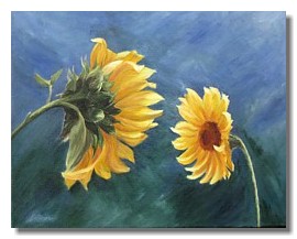 liron art, liron sissman, flower painting, oil painting, Conversation II, Georgia O'Keeffe