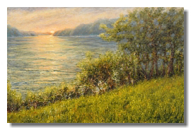 liron art, liron sissman, landscape painting, oil painting, Hudson River, Seeing the Light IV