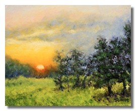liron art, liron Sissman, landscape painting, oil painting, Hudson River, Over There