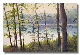 liron art, liron sissman, landscape painting, oil painting, Hudson River, There III