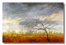 liron art, liron sissman, landscape painting, oil painting, Hudson River, Weathering the Storm