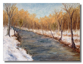 liron art, liron Sissman, landscape painting, oil painting, Hudson River, Winter Poetry
